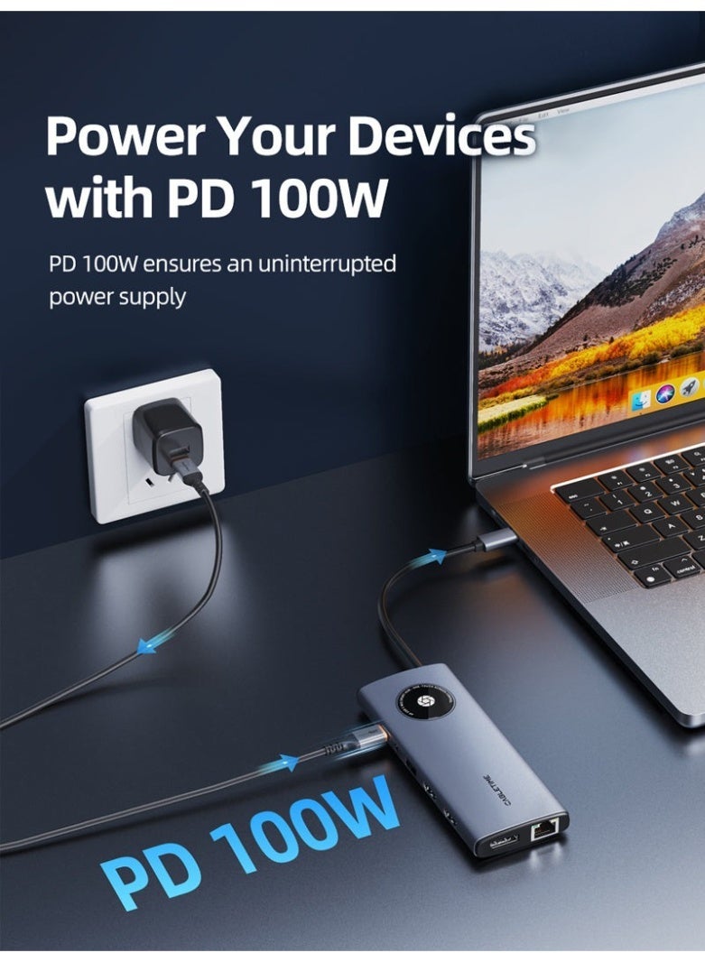 CABLETIME 12 IN 1 USB C HUB WITH 2 HDMI 1 DISPLAYPORT FOR LAPTOP - Image 2